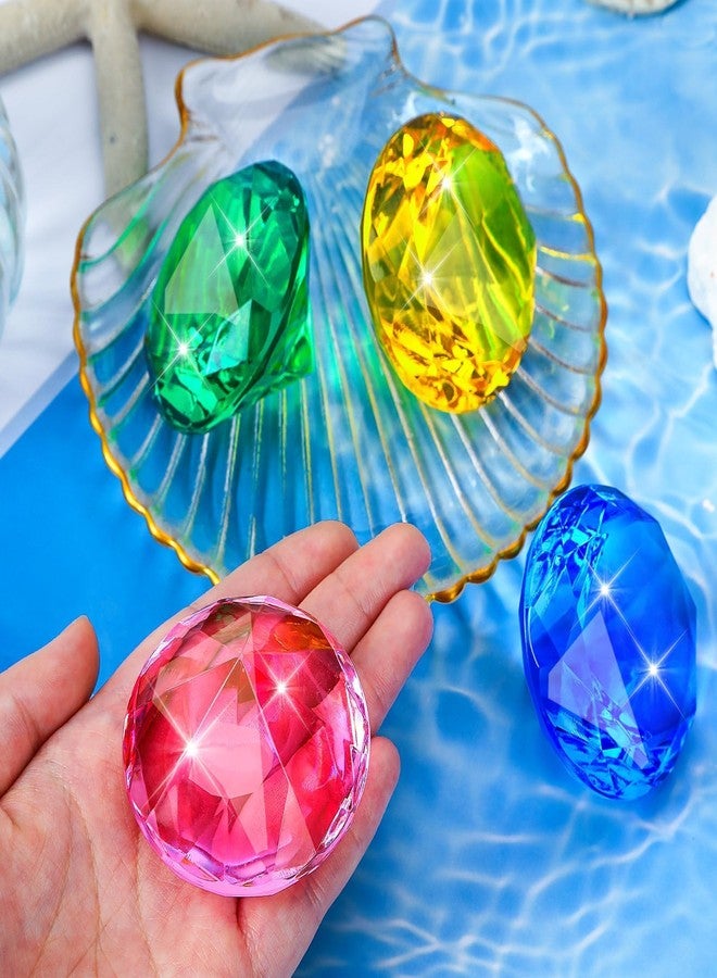 MARFOREVER Extra Big Diving Gems, 60 MM Extra Large Diamond Pool Toys Huge Colorful Acrylic Diamond Gems Pirate Treasure Diving Gems for Summer Water Toys Games Swimming Training Birthday Party Favor - Image 5