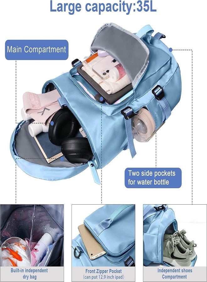 Cyrox Water Resistant Casual Travel Backpack Daypack Bag Portable Travel Duffle Bag, Multifunctional Outdoor Sports Gym Handbag Lightweight Overnight Shoulder Bag (1Pcs) - Image 4