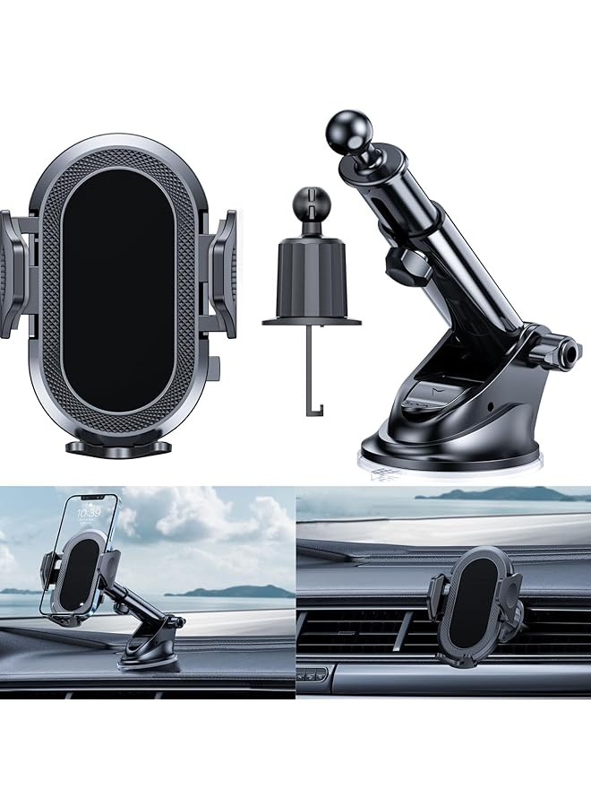 Car Phone Holder Dashboard Windshield Vent Universal Strong Adsorption For Bumpy Roads 2.2 3.7Inch Wide For Iphone And Android. - Image 1