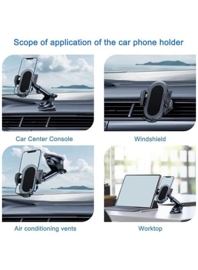 Car Phone Holder Dashboard Windshield Vent Universal Strong Adsorption For Bumpy Roads 2.2 3.7Inch Wide For Iphone And Android. - Image 2