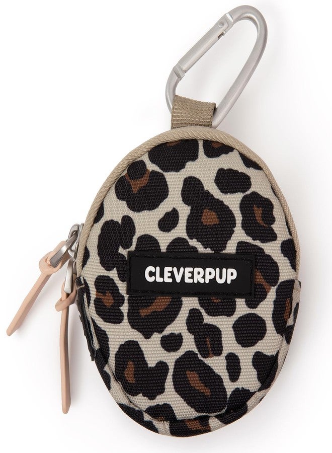 Cleverpup, Snackpack Double Insulated Dog Treat Pouch - Holds 1.5 Cups - Dog Training and Walks Snack Bag, Two Pockets for Dry or Wet Treats, Attaches to Leash, Belt, or Bag - Leopard - Image 2