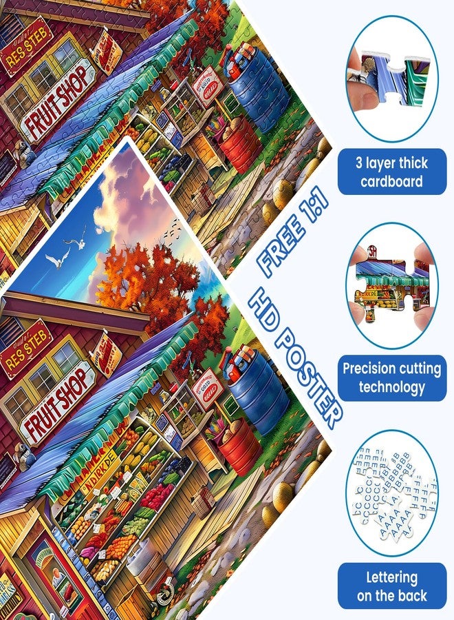 VOLUVOLU 500 Pieces Puzzle for Adults, Country Store Puzzles, Landscape Jigsaw Puzzles, Creative Play Holiday Party Gifts, Fun and Challenging Family Game for Adults Kids Seniors, 20.5x15 in - Image 4