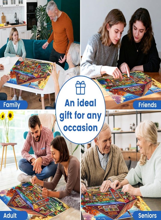 VOLUVOLU 500 Pieces Puzzle for Adults, Country Store Puzzles, Landscape Jigsaw Puzzles, Creative Play Holiday Party Gifts, Fun and Challenging Family Game for Adults Kids Seniors, 20.5x15 in - Image 5
