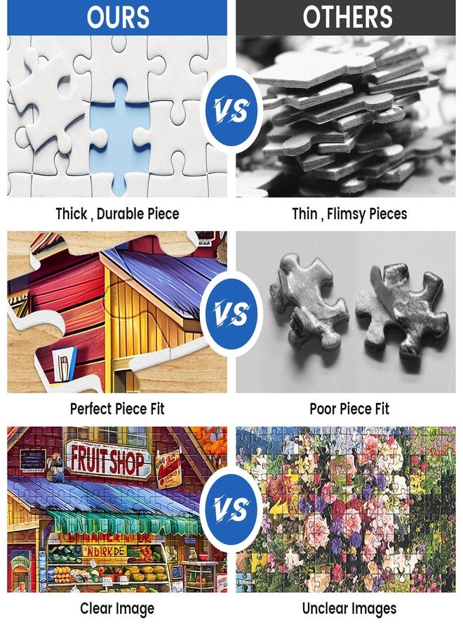 VOLUVOLU 500 Pieces Puzzle for Adults, Country Store Puzzles, Landscape Jigsaw Puzzles, Creative Play Holiday Party Gifts, Fun and Challenging Family Game for Adults Kids Seniors, 20.5x15 in - Image 3