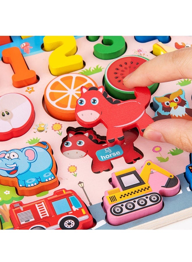 HALAMODO Toddler Montessori Toys Teaches Number, Counting, Wooden Blocks Logarithmic Puzzle Board ,Fun Preschool Learning A Fishing Game For for Boy and Girl - Image 5