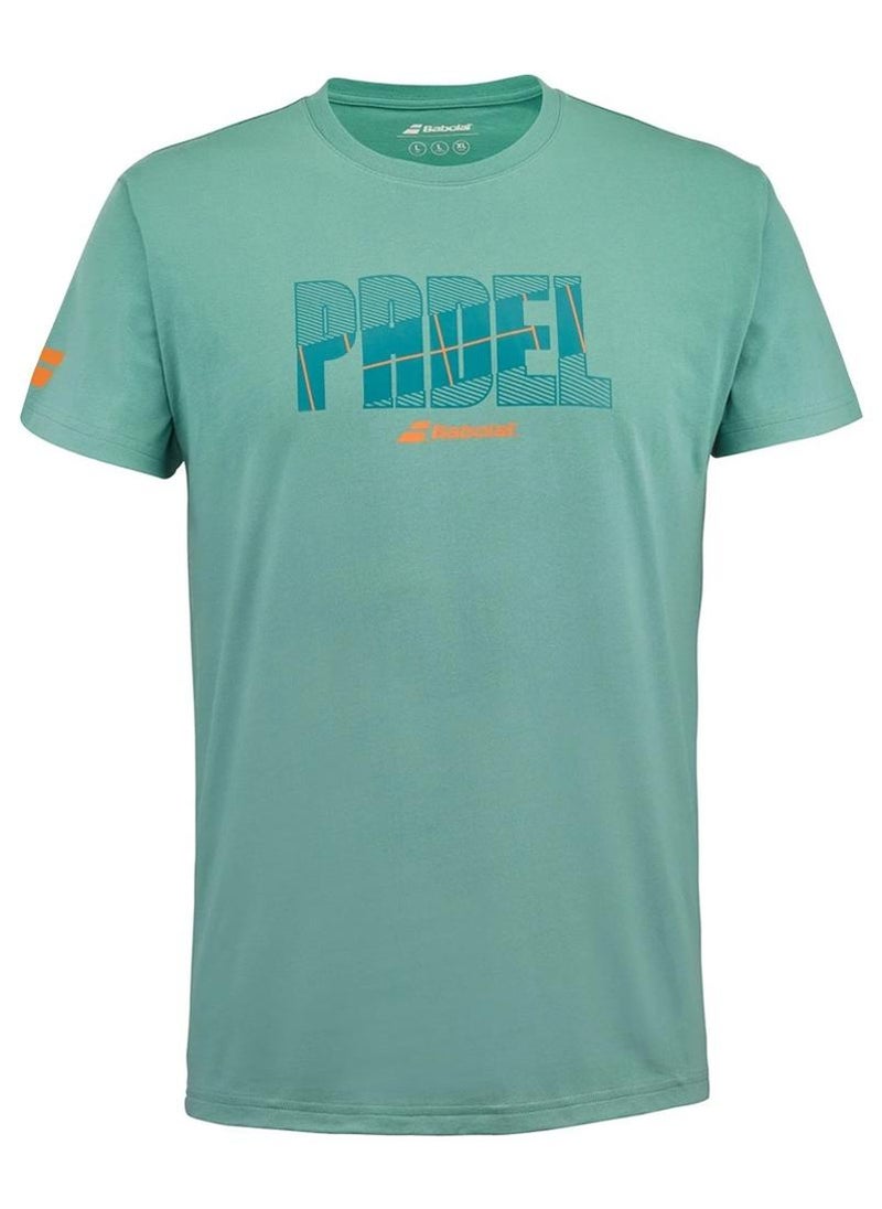 Babolat Padel Padel Cotton Tee Men-6Ms24441-8011, Color - Green, (French Brand) - Image 1