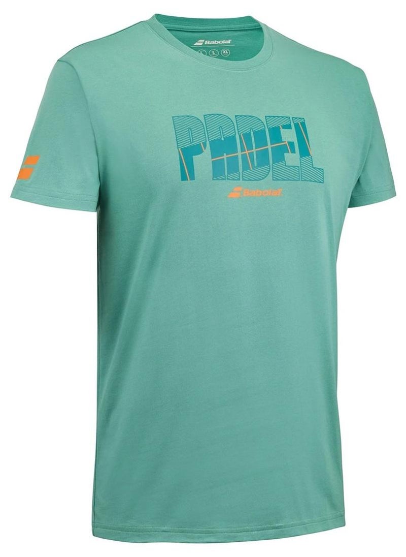 Babolat Padel Padel Cotton Tee Men-6Ms24441-8011, Color - Green, (French Brand) - Image 2