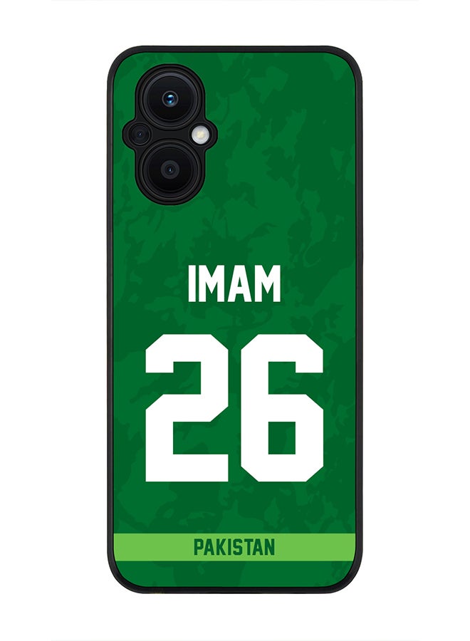 Stylizedd Rugged Black Edge Case for Oppo Reno7 Z , Slim fit Soft Case Flexible Rubber Edges Thin Cover - Player Name - Imam-ul-Haq, Jersey Number- 26 - Image 1