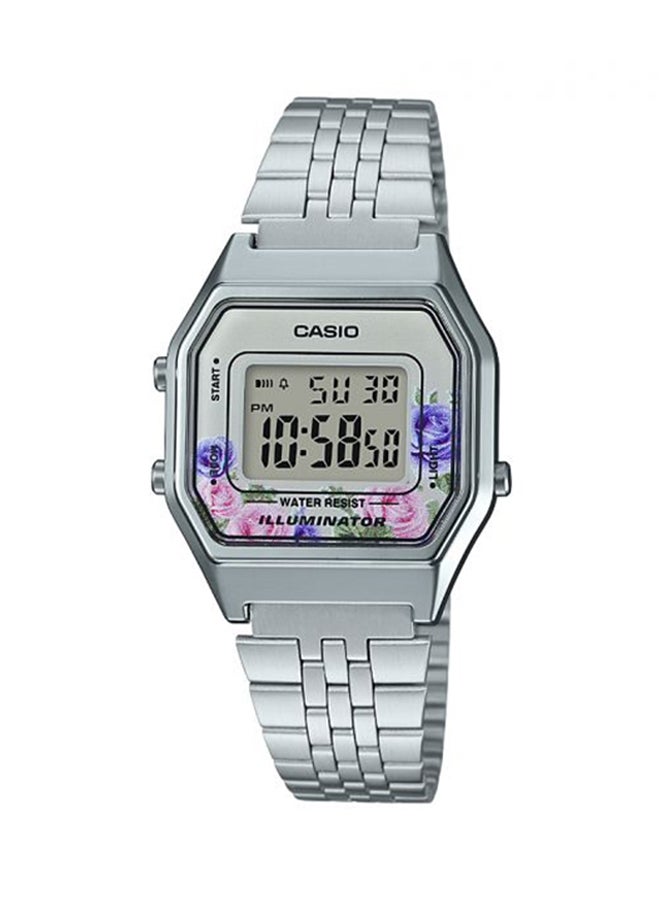 CASIO Women Stainless Steel Digital Wrist Watch LA680WA-4CDF - 45 mm - Silver - Image 1