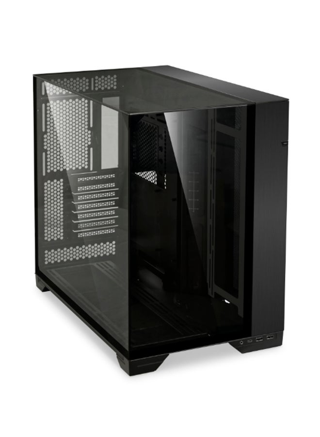 OLian Li O11 Vision Tower Computer Case, Steel & 4mm Tempered Glass Materials, 360mm Radiator & 8x 120mm Fan Support, Dual-Chamber Layout, Dust Filters, Cable Management, Black | O11VX