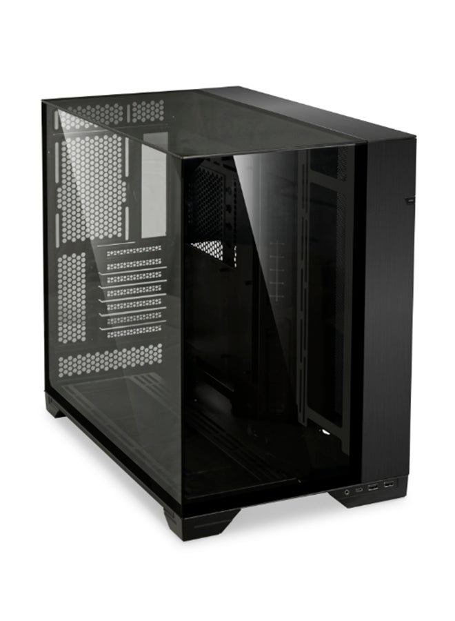 OLian Li O11 Vision Tower Computer Case, Steel & 4mm Tempered Glass Materials, 360mm Radiator & 8x 120mm Fan Support, Dual-Chamber Layout, Dust Filters, Cable Management, Black | O11VX