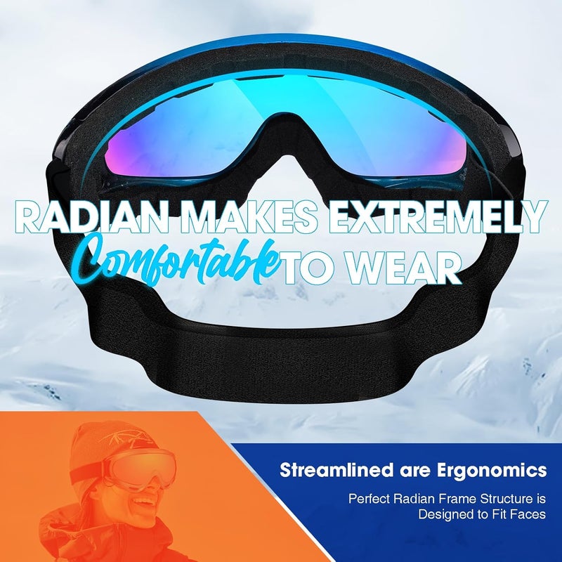 MAMBAOUT 2-Pack Snow Ski Goggles, Snowboard Goggles for Men, Women, Youth, Kids, Boys or Girls - Image 3