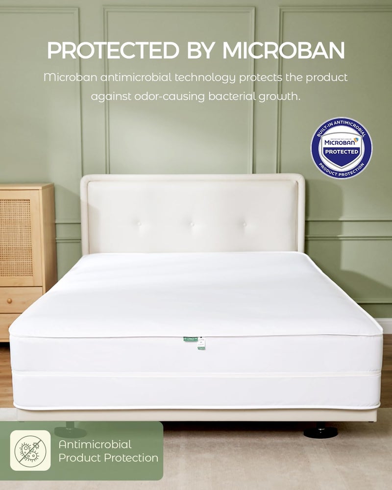 FAUNNA 100% Cotton Mattress Encasement, Zippered Bed Bug and Dust Mite Proof Mattress Protector, Hypoallergenic Antibacterial Protection, Noiseless Zipper Six-Sided Mattress Cover (Queen 16" Deep) - Image 4