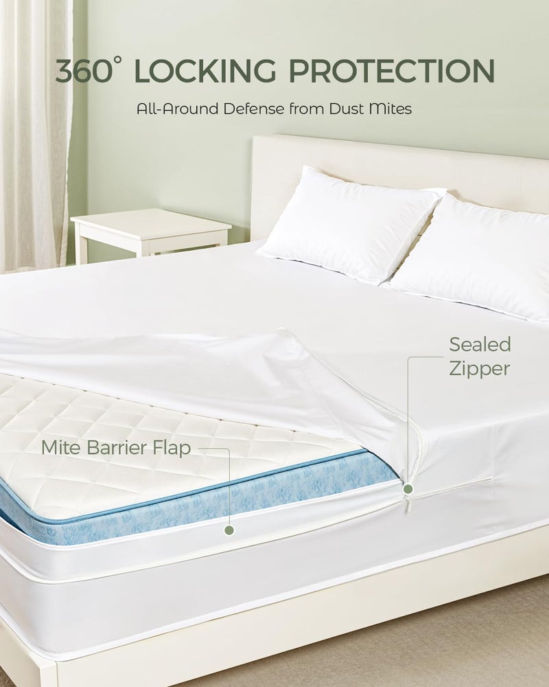 FAUNNA 100% Cotton Mattress Encasement, Zippered Bed Bug and Dust Mite Proof Mattress Protector, Hypoallergenic Antibacterial Protection, Noiseless Zipper Six-Sided Mattress Cover (Queen 16" Deep) - Image 3