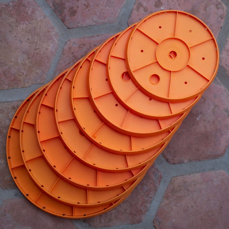 Bloem Ups-A-Daisy 12" Round Orange Resin Planter Pot Lift Insert with Drainage Holes - Image 5