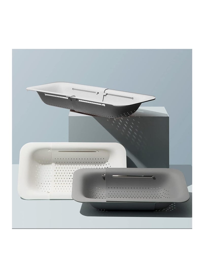 Arabest - Over the Sink Colander Strainer, Retractable Kitchen Sink Basket for Vegetables and Fruits, Extendable Food Strainers to Drain Pasta and Dry Dishes - Image 1
