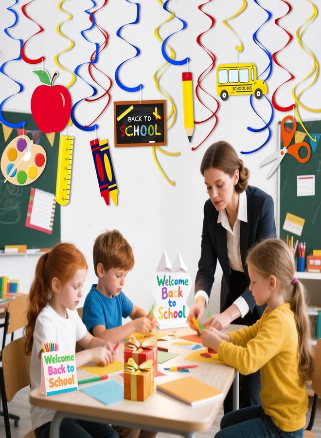 PADELO 46 PCS Back to School Decorations Hanging Swirls - First Day of School Hanging Decor Welcome Back Classroom Ceiling Decoration Streamer for Teacher Student Party Supplies Decor Props - Image 5