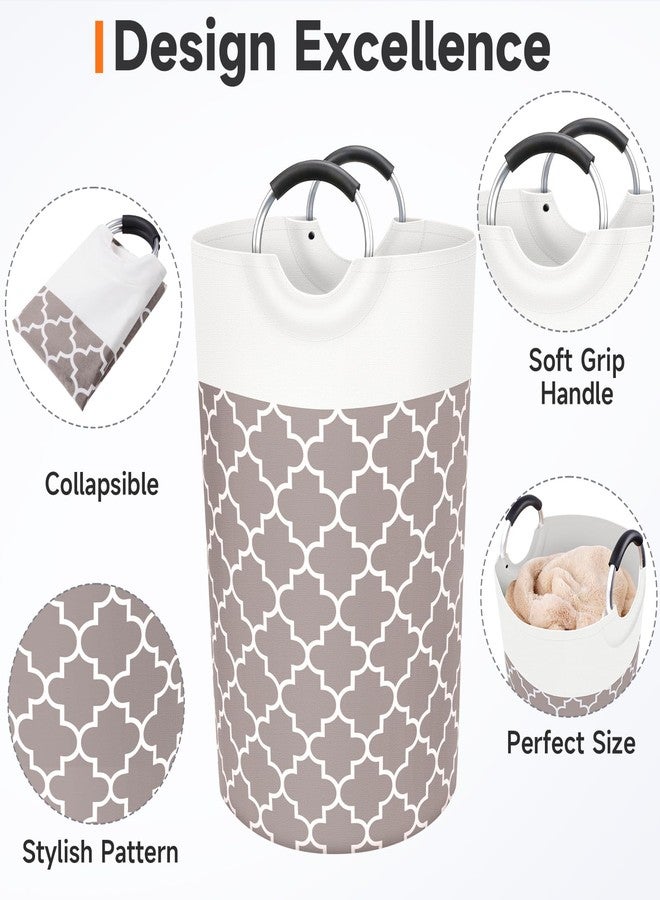 Fabspace Large Laundry Basket Laundry Hamper Bag Washing Bin Clothes Bag Collapsible Tall With Handles Waterproof Travel Bathroom College Essentials Storage For College Dorm, Family (Khaki)82L - Image 3