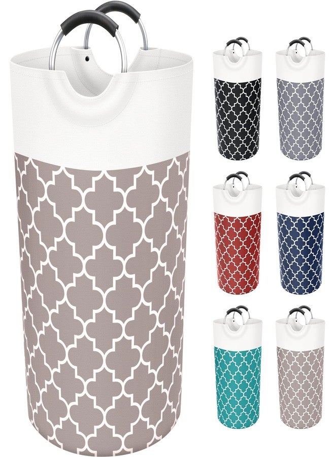 Fabspace Large Laundry Basket Laundry Hamper Bag Washing Bin Clothes Bag Collapsible Tall With Handles Waterproof Travel Bathroom College Essentials Storage For College Dorm, Family (Khaki)82L - Image 1