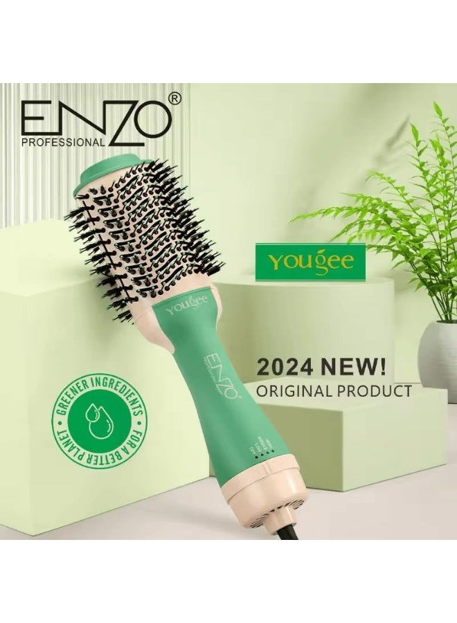ENZO Professional ENZO EN-6212 Professional One-Step Hair Dryer and Styler - 2-in-1 Volumizing Hot Air Brush with Ionic Technology, Ceramic Coating, Adjustable Heat Settings, and Ergonomic Design - Intl Version - Image 5