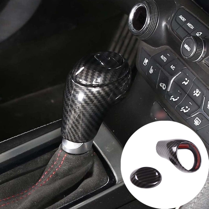 For Chevrolet Corvette C7 20142019 Interior Accessories Gear Shift Knob Head Cover Trim Accessories Compatible for 20142019 Chevrolet Corvette C7 ABS For Gear Shift Knob 3 PCS Carbon Fiber
