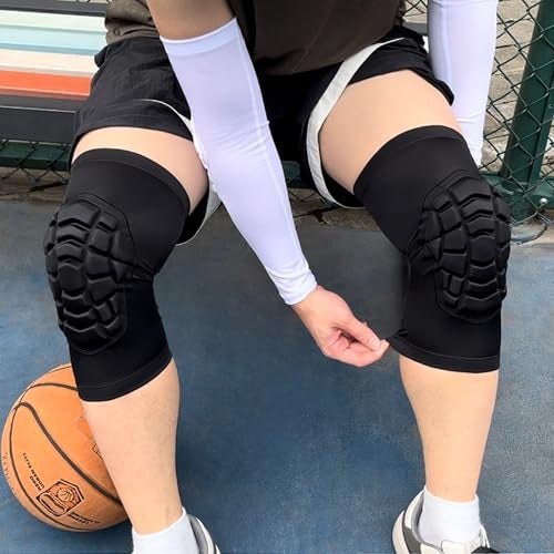 LUODITO Wrestling Knee Pads for Kids Youth Adult, Knee Compression Sleeve for Basketball Volleyball Football, 1 Pair Short Knee Pads Sleeves ((#2) Black-2pcs,Medium) - Image 4