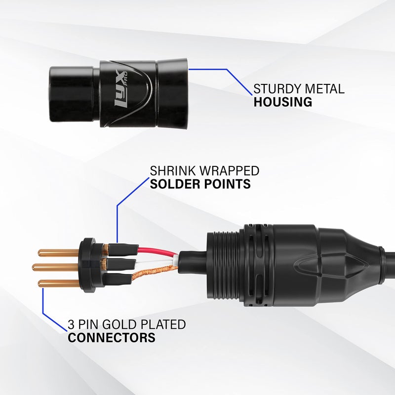 LyxPro 30 Feet XLR Microphone Cable Balanced Male to Female 3 Pin Mic Cord for Powered Speakers Audio Interface Professional Pro Audio Performance and Recording Devices - Black - Image 4