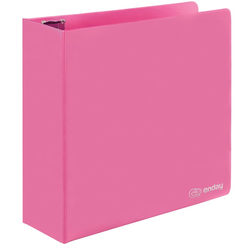 Enday 3 Inch 3 Ring Binder Pink, Slant D-Ring 3â€ Clear View Cover with 2 Inside Pockets, Heavy Duty Colored School Supplies Office and Home Binders â€“ by Enday - Image 2