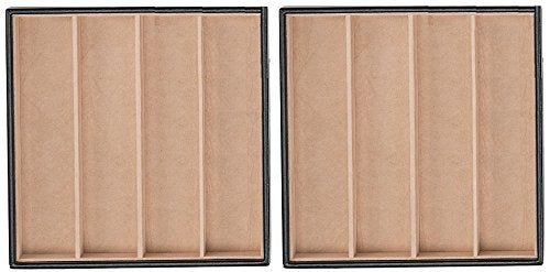 Glenor Co Jewelry Organizer Tray - Set of 2 - Stackable 8 Slots Jewelry Storage Trays - Display on Dresser or Drawer - for Necklace & Bracelet - Compatible with Other Trays - Black - Image 1
