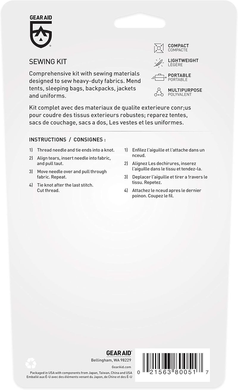 Gear Aid Outdoor Sewing Kit for Gear Repairs - Includes Needles, Safety Pins, Buttons, and Seam Ripper - Image 3