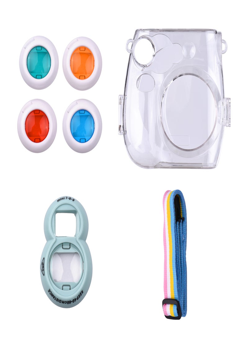 17-in-1 Instant Camera Accessories Kit Replacement for Fujifilm Instax Mini 7s/7c Instant Film Camera with Case/ Album/ Selfie Mirror/ Stickers/ Frames/ Lens Filter/ Lanyard and More  - Image 3