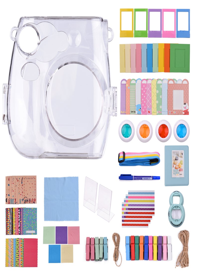 17-in-1 Instant Camera Accessories Kit Replacement for Fujifilm Instax Mini 7s/7c Instant Film Camera with Case/ Album/ Selfie Mirror/ Stickers/ Frames/ Lens Filter/ Lanyard and More  - Image 2