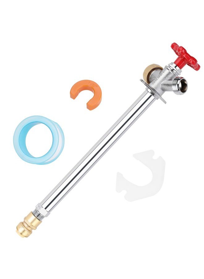 Hromee 12 Inch Frost Free Sillcock, 1/2 Inch Push-to-Connect x 3/4 Inch MHT x 12 Inch Brass Anti-Siphon Frost Free Sillcock Valve Lead-Free - Image 1