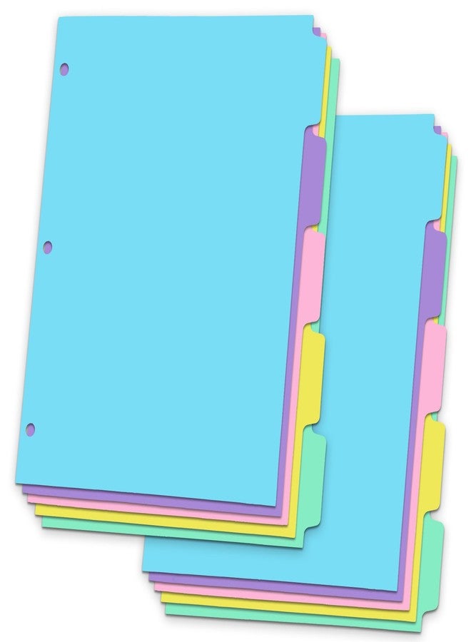LIMANLIRY 5-tabs Binder Dividers with Tabs,Plastic Index with Label,Colorful Dividers for 3 Ring Binder (10) - Image 1