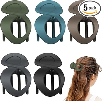 EEEKit French Hair Clip 5PCS Curved Thick Fine Long Hair Strong Grips Claws Barrettes for Women Girls Hairstyling - Image 1