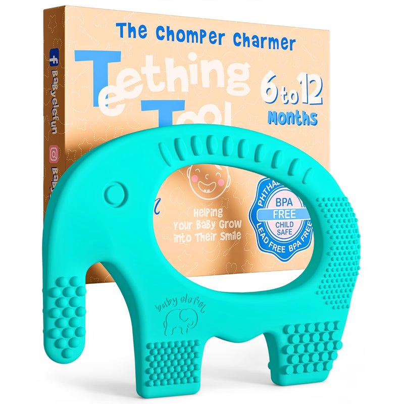 baby elefun ألعاب التسنين للأطفال إليفون 5X تخفيف الألم بدون تأخير 6-12 شهر تركواز - Image 1