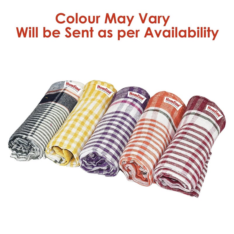 Homfine مجموعة هومفاين 5 قطع من قماش القطن للمطبخ/مناديل/فوط للروتي-تشاباتي، التنظيف، ومسح الغبار في المطبخ (متعدد الألوان، 5 قطع) الحجم - 18x18 بوصة - Image 4