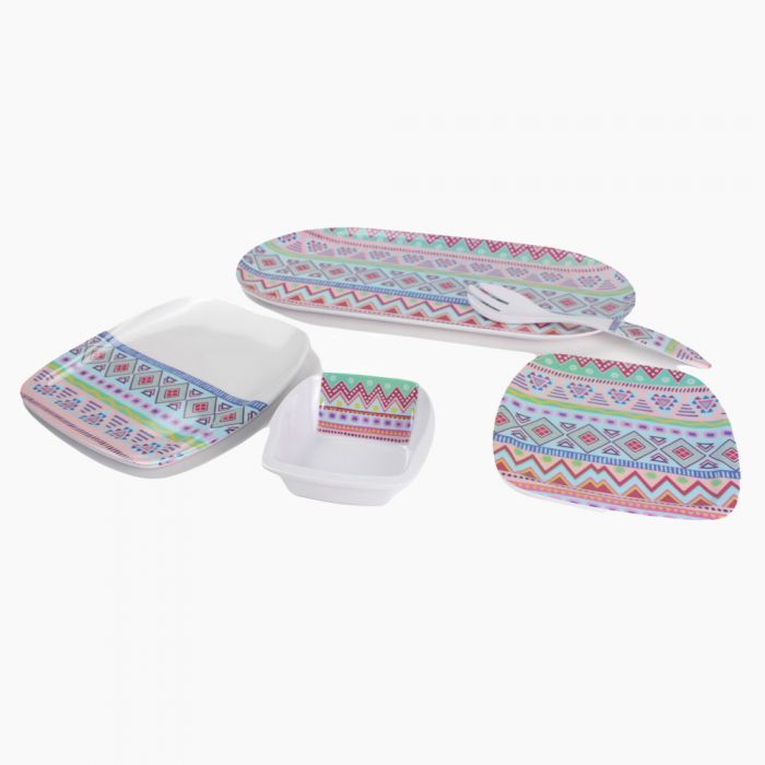 Zinnia Kilim 38-Piece Square Melamine Set - Image 2