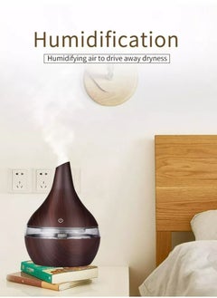 Mi VAZA LED Light Humidifier Electric Aroma Air Diffuser Wood Ultrasonic Air Humidifier 300ML  - Image 3