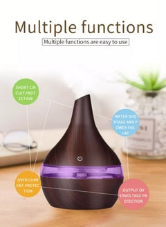Mi VAZA LED Light Humidifier Electric Aroma Air Diffuser Wood Ultrasonic Air Humidifier 300ML  - Image 2
