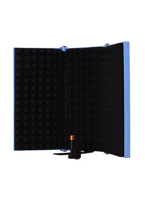 3-door professional studio recording microphone isolation shield folding pop filter microphone wind screen with high density eva foam sound absorbing recording equipment