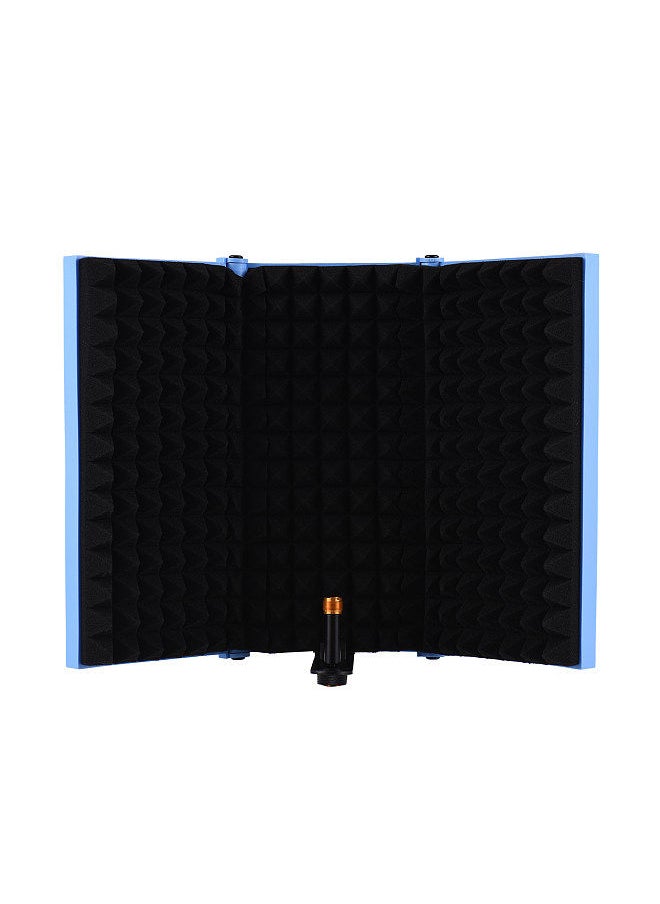 Generic - 3-door professional studio recording microphone isolation shield folding pop filter microphone wind screen with high density eva foam sound absorbing recording equipment - Image 1