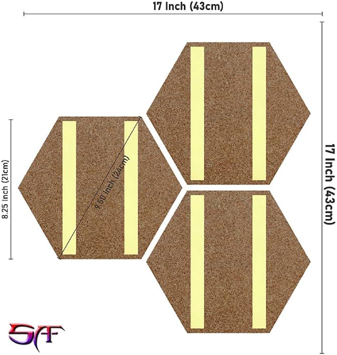 SAF Set of 3 Hexagon Modern Art Dancing MDF Board UV Textured Painting 17 Inch X 17 Inch SANFHXS30543 - Image 3