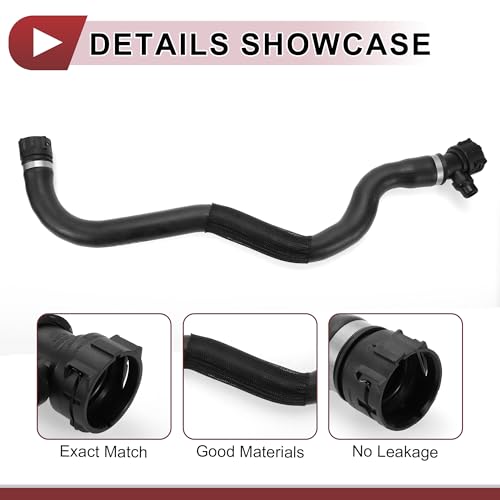 HEROFFIX 1 Pcs Radiator Coolant Hose for BMW 530i 540i 2017-2020 Upper Coolant Return Line No.17128602870 Black Rubber - Image 4