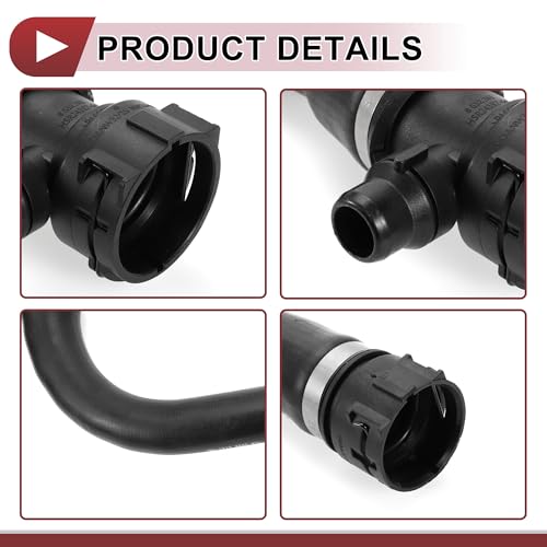 HEROFFIX 1 Pcs Radiator Coolant Hose for BMW 530i 540i 2017-2020 Upper Coolant Return Line No.17128602870 Black Rubber - Image 5