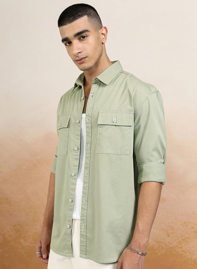 HIGHLANDER Relaxed Fit Collared Shirt with Pockets - Image 4