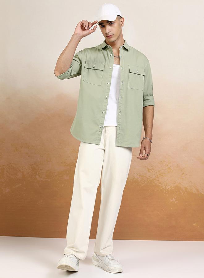 HIGHLANDER Relaxed Fit Collared Shirt with Pockets - Image 2