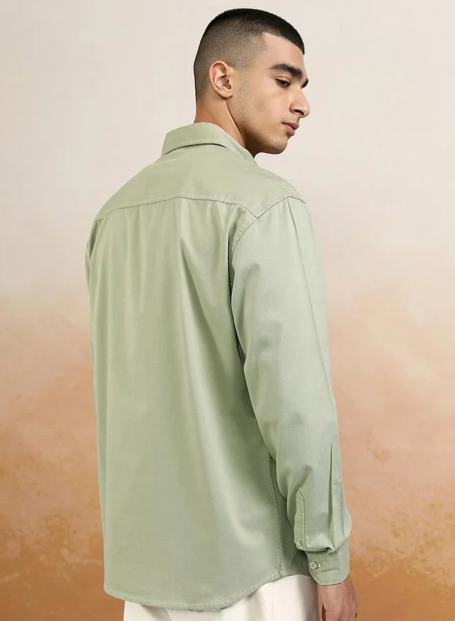 HIGHLANDER HIGHLANDER Relaxed Fit Collared Shirt with Pockets