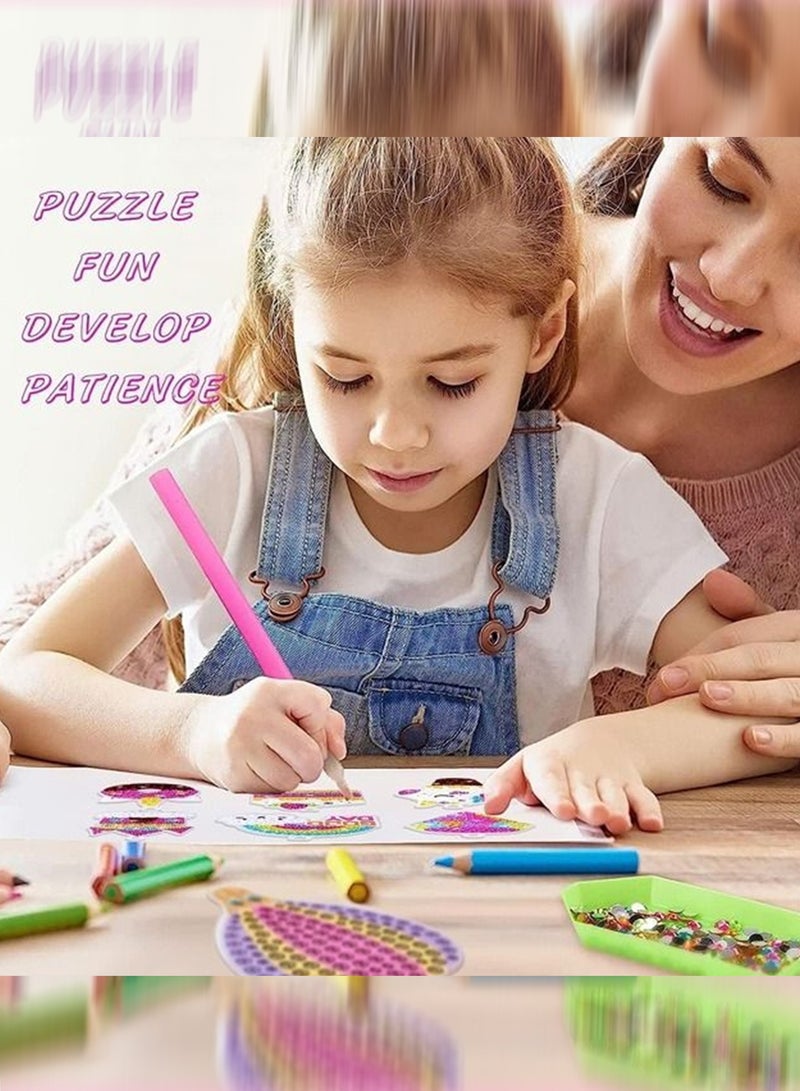 Diamond Painting Kit For Kids with Keychains, Crafts for Girls Ages 6-12, Diamond Art for Kids, Diamond Dot Gem Art Kits for Kids, Kids Arts and Crafts for Kid Ages 6-12, Unicorn Painting Kit  - Image 3