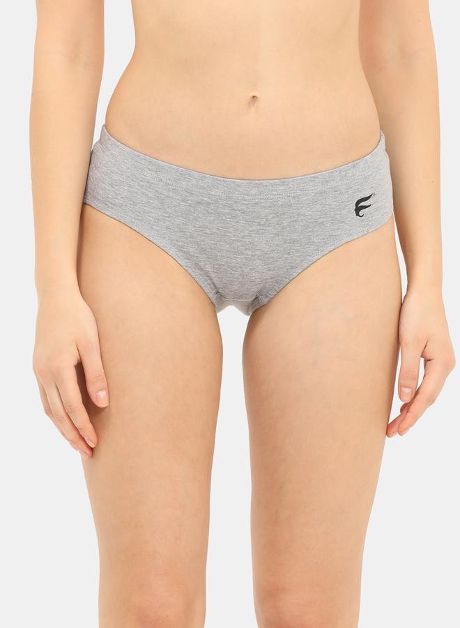 انفي عبوة من 3 - سراويل داخلية قطنية متوسطة الخصر بتفاصيل شعار ستايلي - Image 1